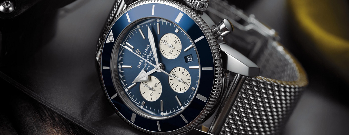 Blue dial Swiss chronograph